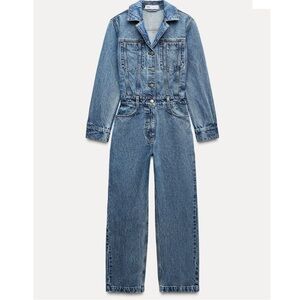 NWT ZARA | long sleeve denim jumpsuit | size M